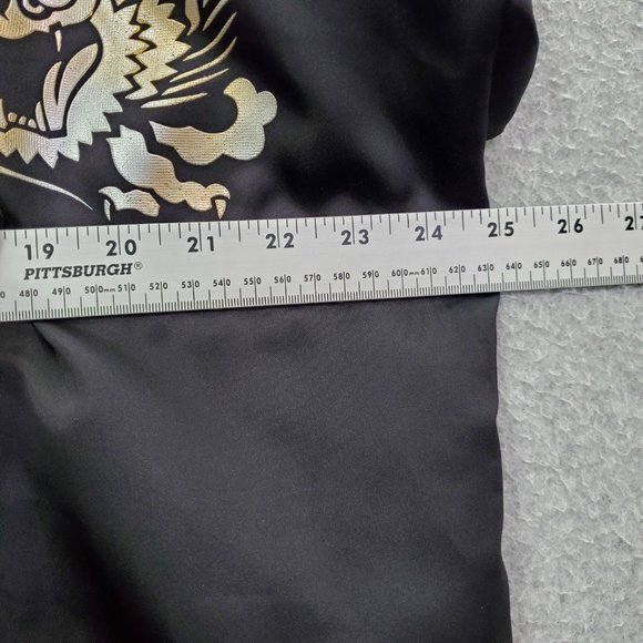VINTAGE Japanese Dragons Men Kimono One Size Black Open Front Made In‎ Japan - Picture 5 of 10